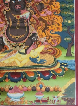 Hand-Painted Cotton Thangka of Vajrapani