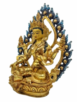 Statue en cuivre faite à la main – Déesse de la richesse, Lakshmi