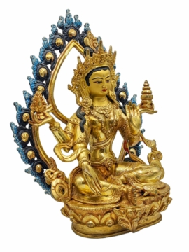 Statue en cuivre faite à la main – Déesse de la richesse, Lakshmi