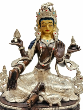 Statue en cuivre de Lakshmi – Déesse de la richesse et de la prospérité, faite à la main au Népal