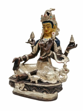 Statue en cuivre de Lakshmi – Déesse de la richesse et de la prospérité, faite à la main au Népal