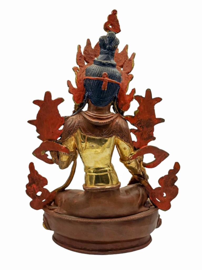 Green Tara Copper Statue with Gold Plating