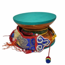 Tibetan Chod Damaru &ndash; Wood and Leather Drum
