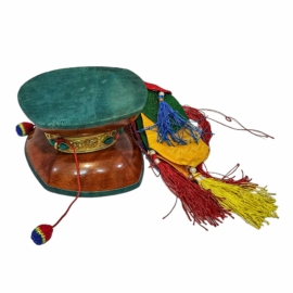 Tibetan Chod Damaru Drum &ndash; Wood and Leather