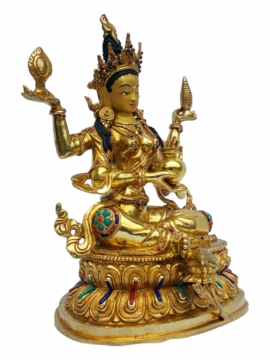 Statue en cuivre de Lakshmi – Déesse de la richesse, de la prospérité et de la fortune, 26 cm