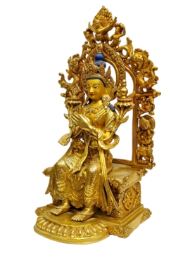 Statue de cuivre du Bouddha Maitreya – Dorée