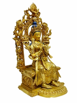 Statue de cuivre du Bouddha Maitreya – Dorée