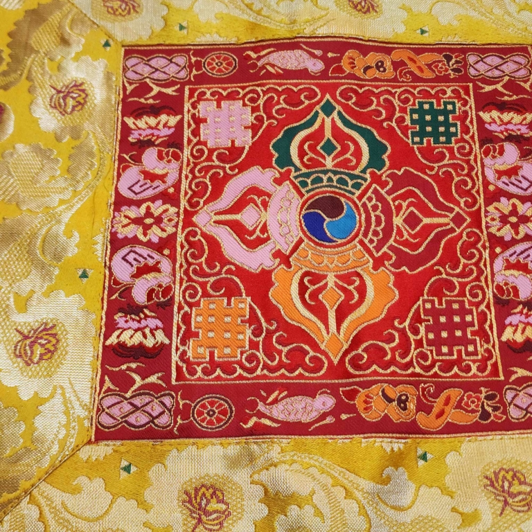 Cochin Brocade Wall Hanging - Embroidered Double Dorje