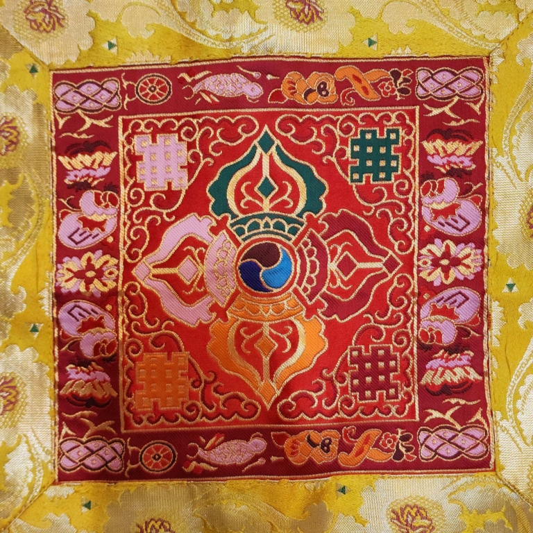 Cochin Brocade Wall Hanging - Embroidered Double Dorje
