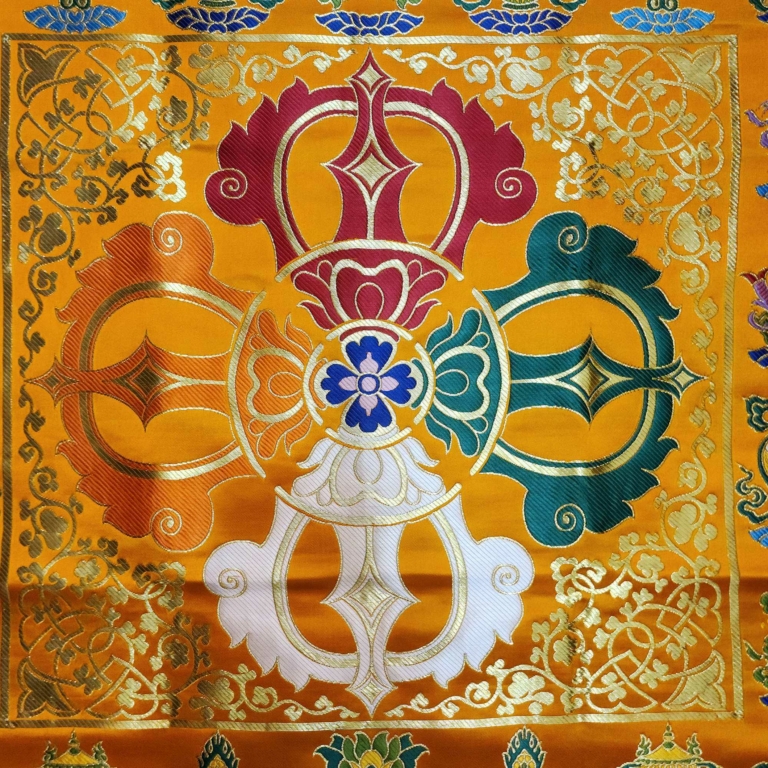 Cochin Brocade Table Cloth with Double Dorje Emblem