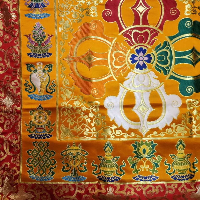 Cochin Brocade Table Cloth with Double Dorje Emblem