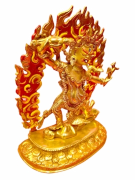 Ekajata Copper Statue &ndash; Full Gold Plated, Fierce Protector of Wisdom