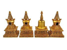 Ensemble de stupas en cuivre sacré – Symbole de l&rsquo;esprit éclairé du Bouddha