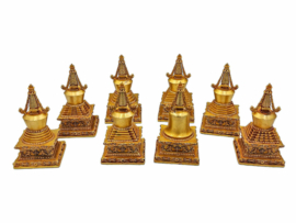 Ensemble de stupas en cuivre sacré – Symbole de l&rsquo;esprit éclairé du Bouddha