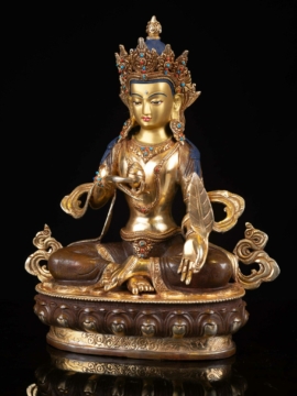 Statue en cuivre de Ksitigarbha – Gardien des âmes, 33 cm, Incarnant la compassion et la force
