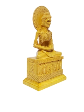 Wooden Fasting Buddha Statue &ndash; Emblem of Sacrifice and Mindful Discipline