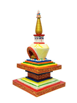 Stupa en bois de Shakyamuni Bouddha, 29 cm