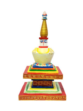 Stupa en bois de Shakyamuni Bouddha, 29 cm