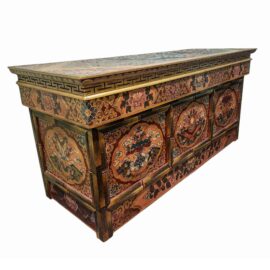 Table méditative pliable tibétaine avec Ashtamangala