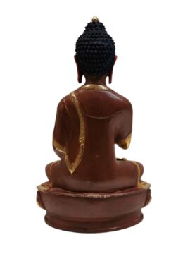 Statue du Bouddha Amoghasiddhi – Fini plaqué or en cuivre