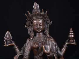 Statue en cuivre de la déesse Lakshmi – Symbole de richesse et de prospérité, faite à la main de haute qualité