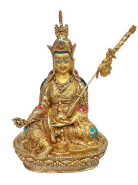 Statue de Padmasambhava – Artisanat en cuivre doré