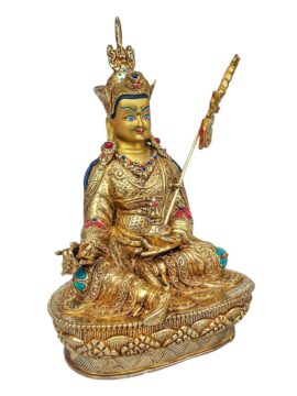 Statue de Padmasambhava – Artisanat en cuivre doré