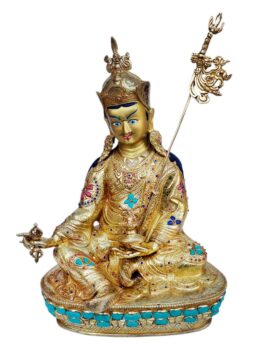 Statue en cuivre de Padmasambhava – Visage doré