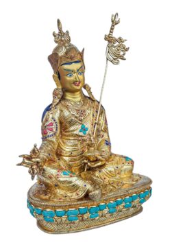 Statue en cuivre de Padmasambhava – Visage doré