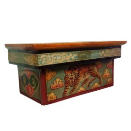 Table de rituel tibétain pliante en bois