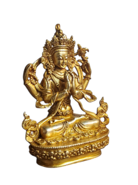 Statue miniature de Chenrezig en cuivre – Incarnation de la Compassion
