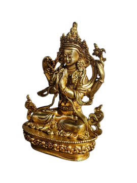 Statue miniature de Chenrezig en cuivre – Incarnation de la Compassion