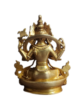 Statue miniature de Chenrezig en cuivre – Incarnation de la Compassion