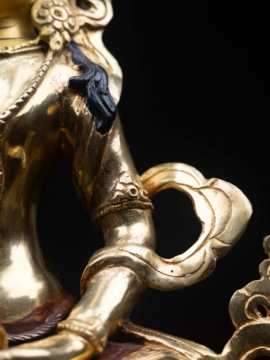 Lama Teswang Copper Statue with Gold-Plated Face