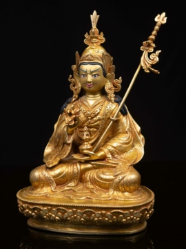 Statue en cuivre de Choke Dorje avec un visage doré
