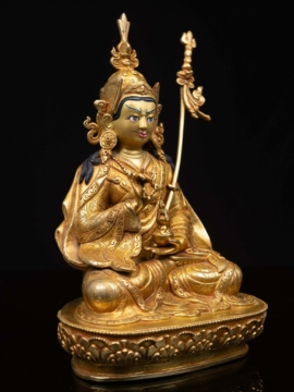 Statue en cuivre de Choke Dorje avec un visage doré