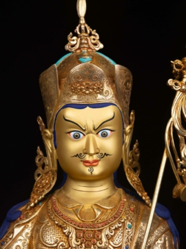 Statue en cuivre de Padmasambhava – Visage doré, 72 cm