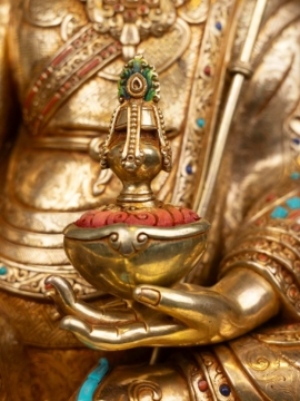 Statue en cuivre de Padmasambhava – Visage doré, 72 cm