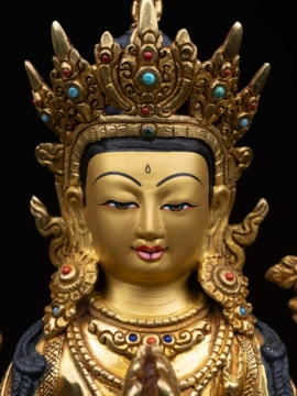 Statue en cuivre de Chenrezig – Bodhisattva de la compassion