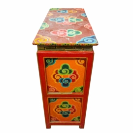 Cabinet en bois tibétain avec image de Bouddha