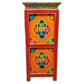 Cabinet en bois tibétain avec image de Bouddha