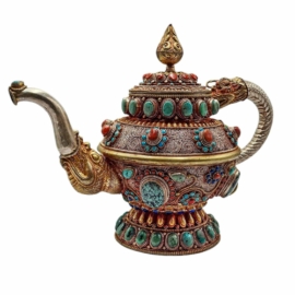 Copper and Silver Tibetan Offering Vessel