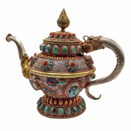Copper and Silver Tibetan Offering Vessel