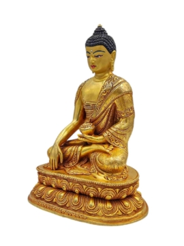 Shakyamuni Buddha Copper Statue with Gold Face