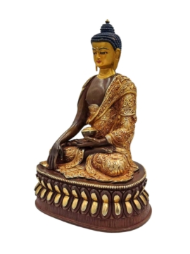 Shakyamuni Buddha Copper Statue &ndash; Half Gold-Plated