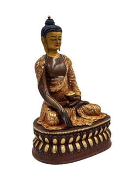 Shakyamuni Buddha Copper Statue &ndash; Half Gold-Plated
