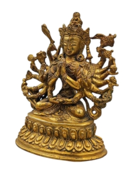 Statue de Bouddha en cuivre de Cundi – Incarnation de la sagesse et de la protection