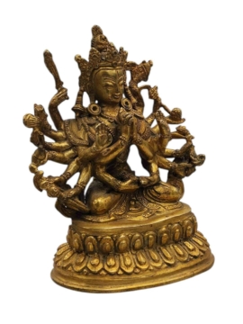 Statue de Bouddha en cuivre de Cundi – Incarnation de la sagesse et de la protection