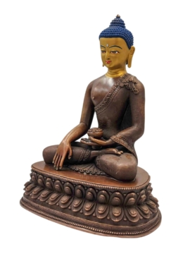 Shakyamuni Buddha Copper Statue &ndash; Chocolate Finish
