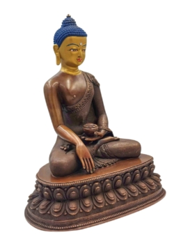 Shakyamuni Buddha Copper Statue &ndash; Chocolate Finish